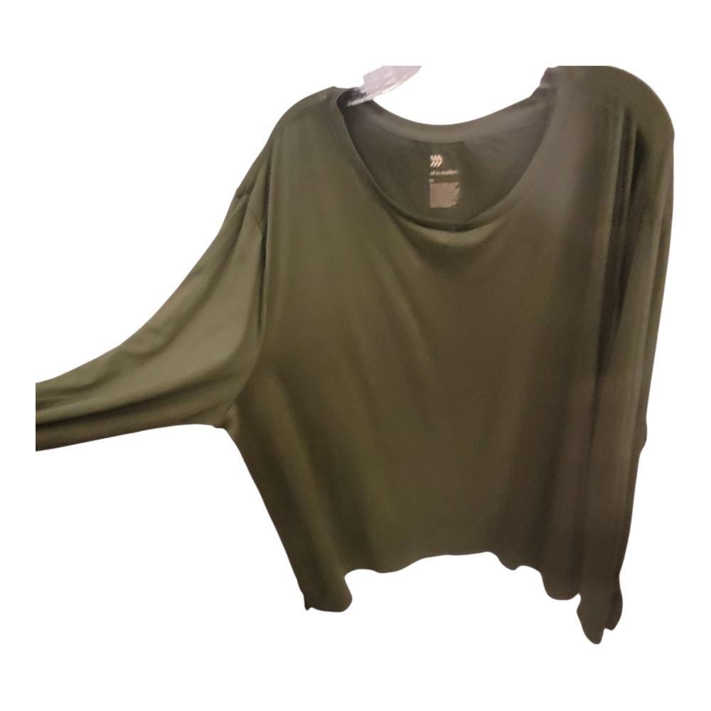 NWT All in Motion Forest Green Long Sleeve Tee - Picture 4 of 7